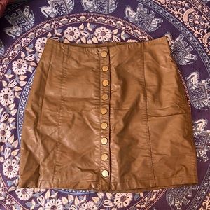 Free People Faux Leather Mini Skirt. Sz 2